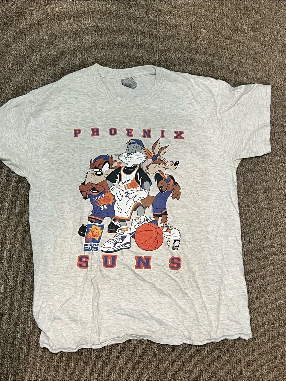 Gildan Gray Looney Tunes Suns Basketball Graphic Tee